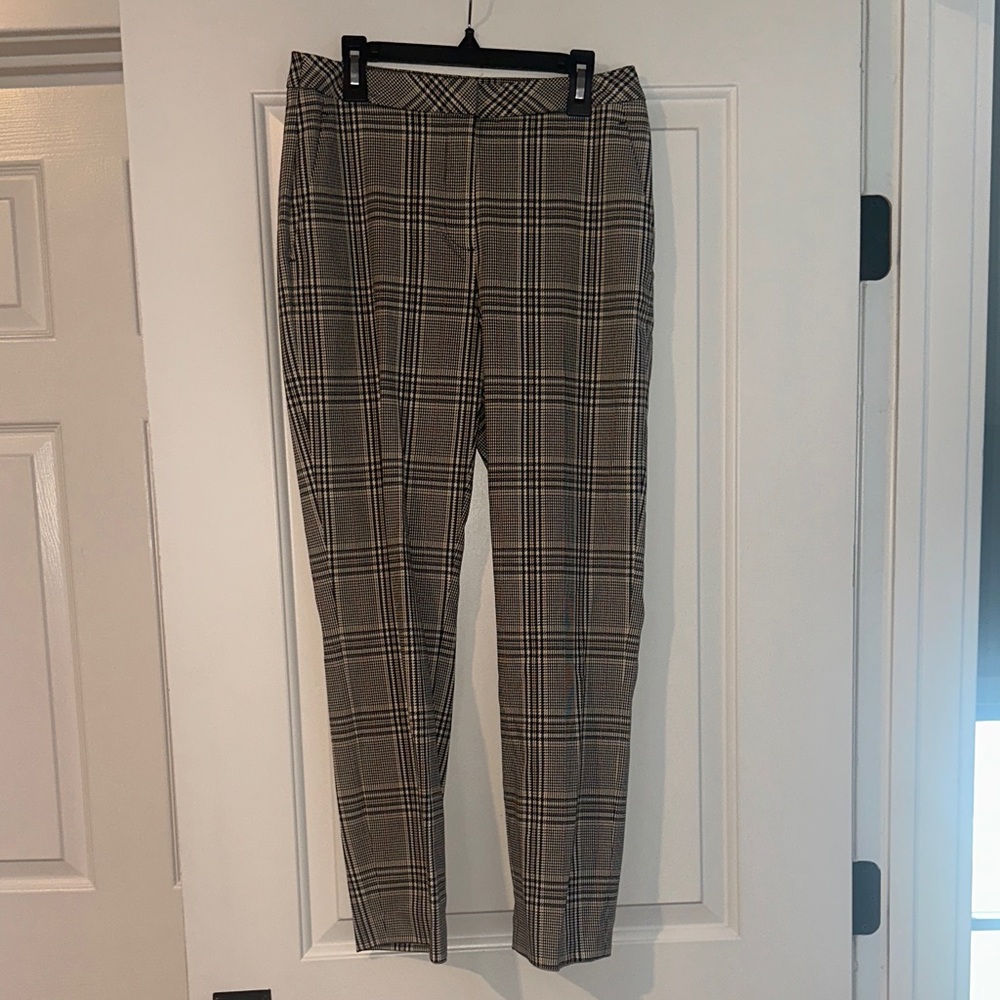 H&M Women's Checkered Trousers - Brown and Black